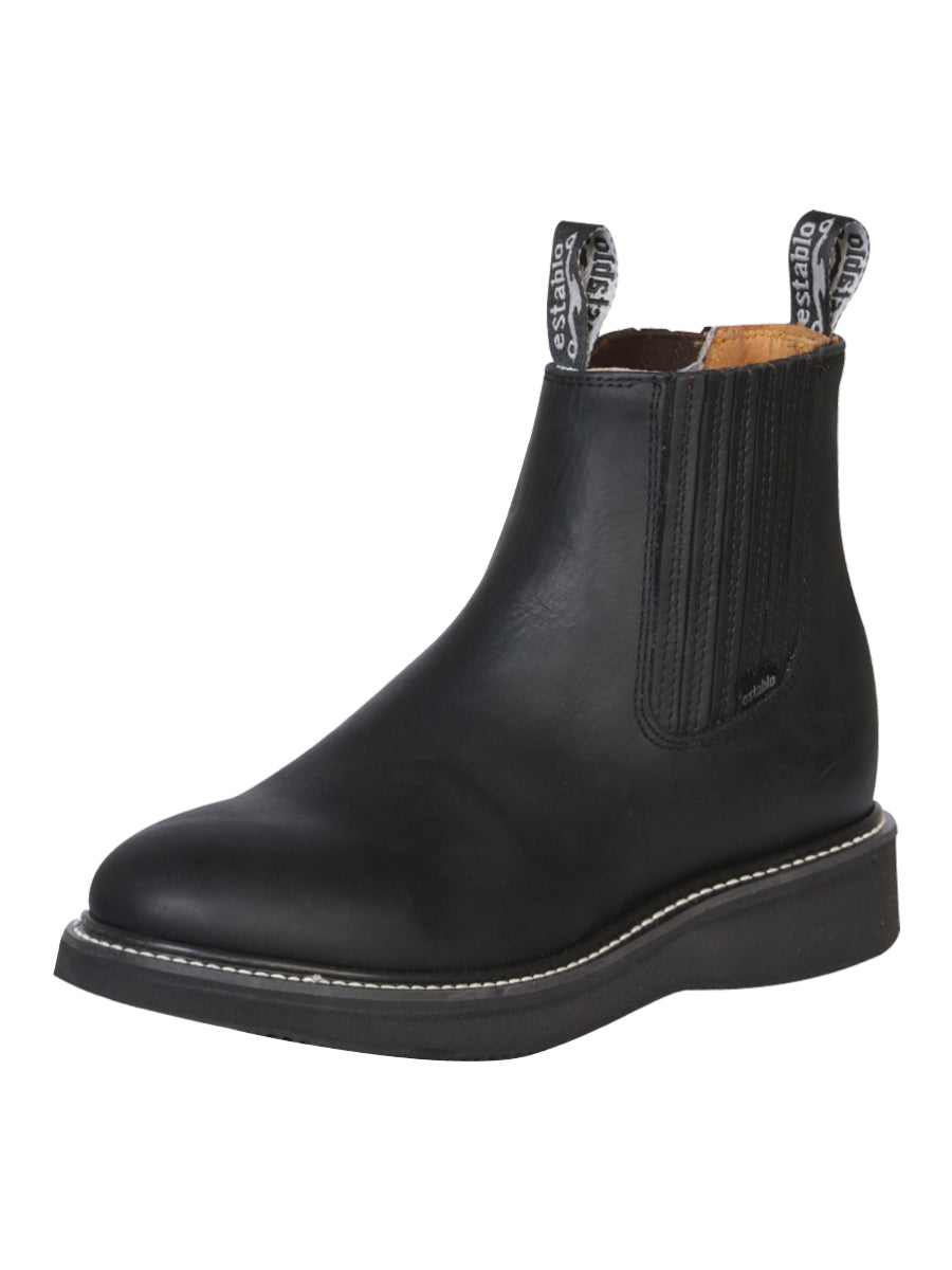 Establo Men's Work Ankle Boot - Grasso Leather
- Black