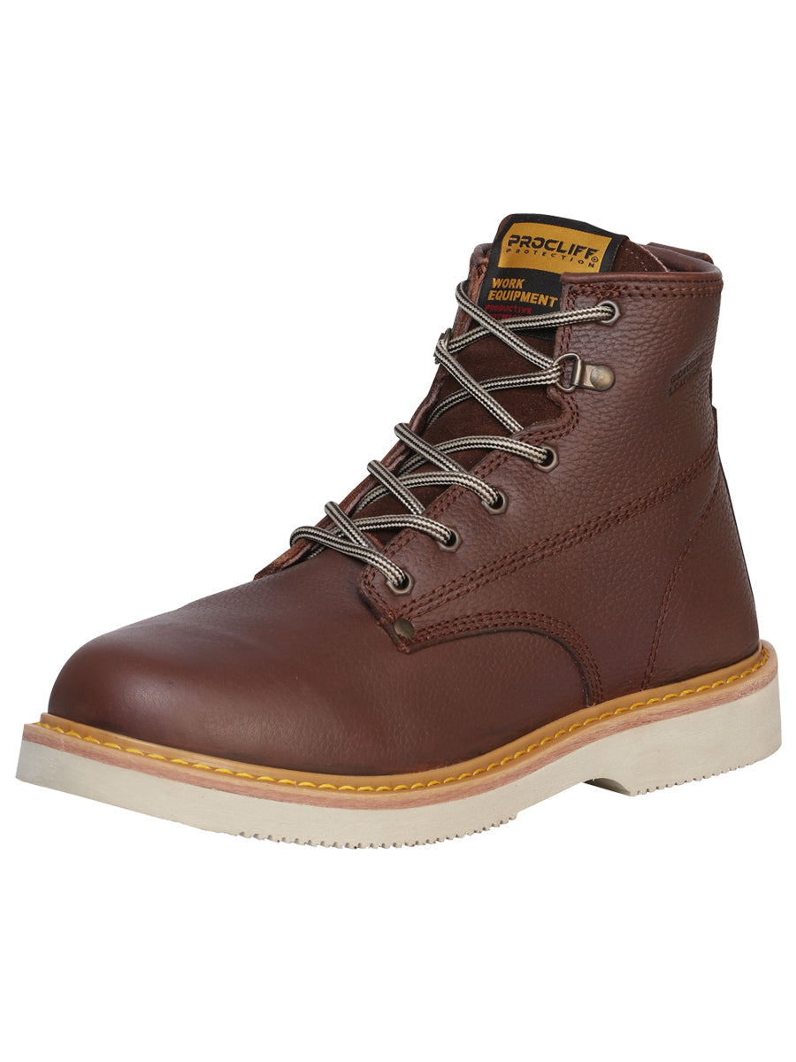 Procliff Protection Lace-Up Work Shoe- Walnut
