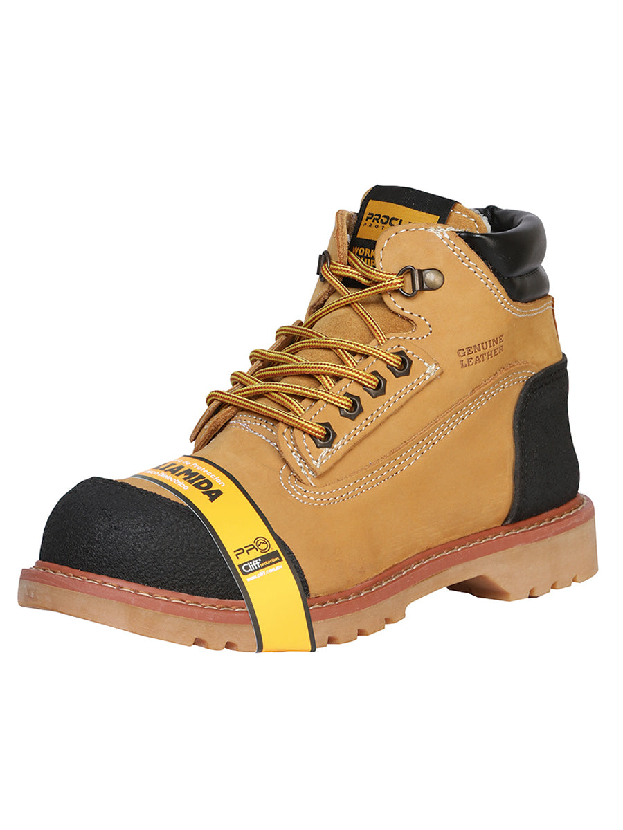 Procliff Protection Lace-Up Work Shoe - Nobuck Honey