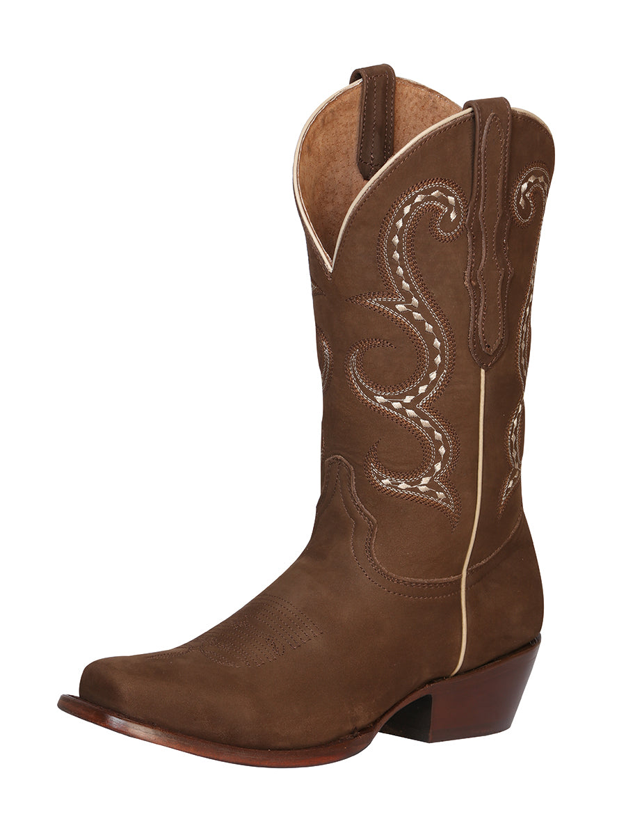 Bota Rodeo para mujer de ante marrón