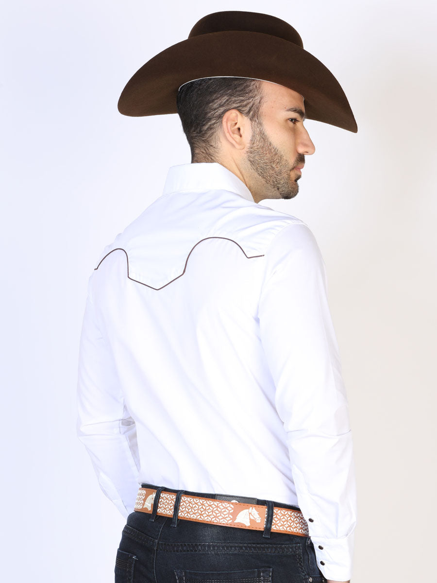 El Señor de los Cielos Embroidery Shirt White/Black Mod. 42957