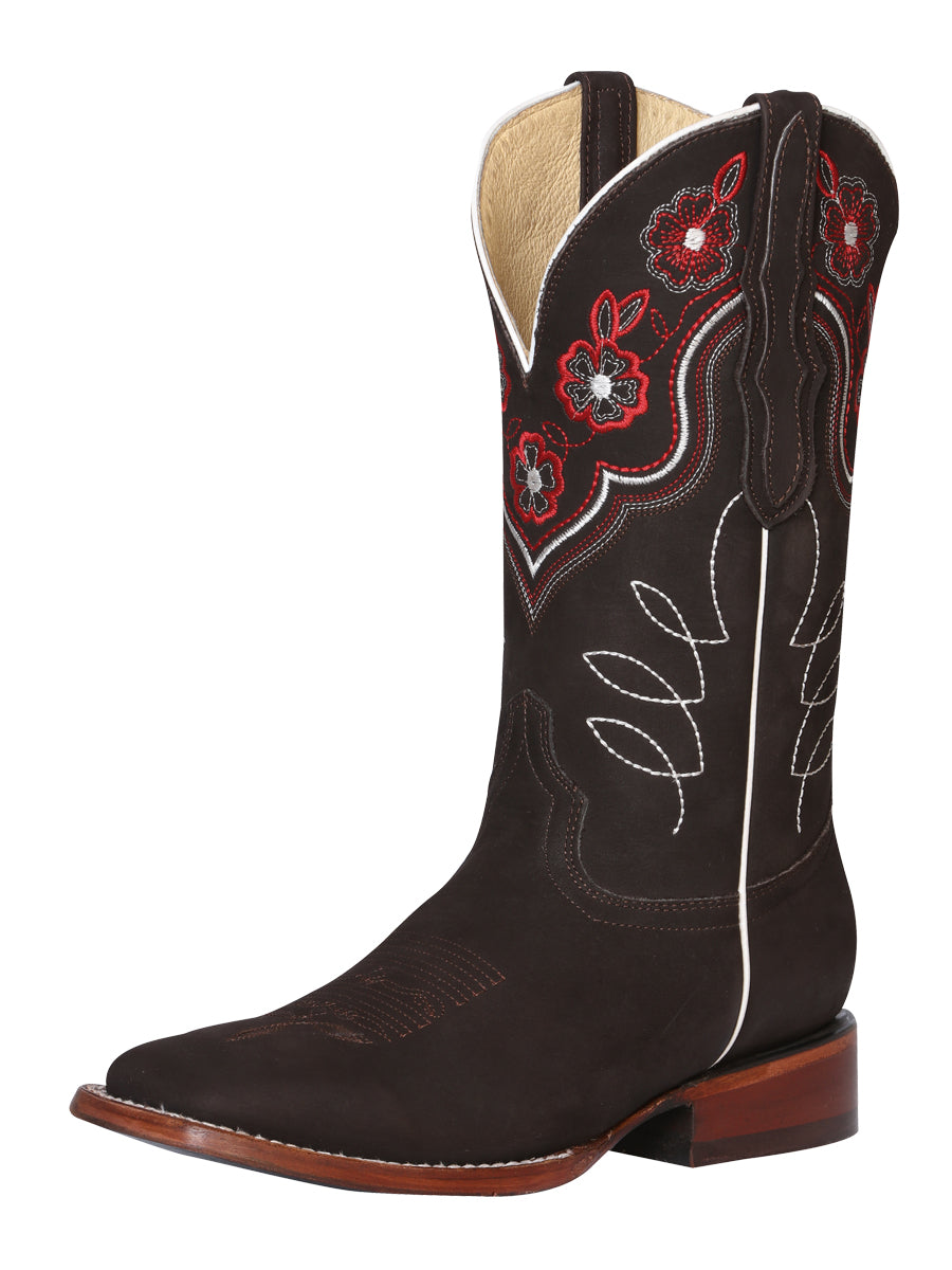 Womens Rodeo Boot Suede Dark Brown