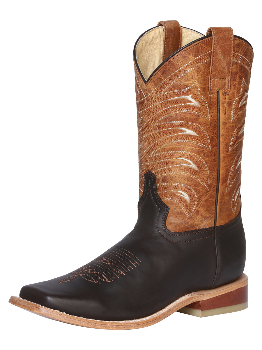 Bota de rodeo - Cuero loco - Chocolate