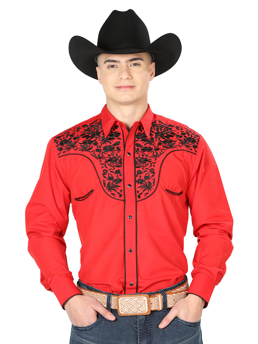 El Señor de los Cielos Embroidery Shirt Red/Black