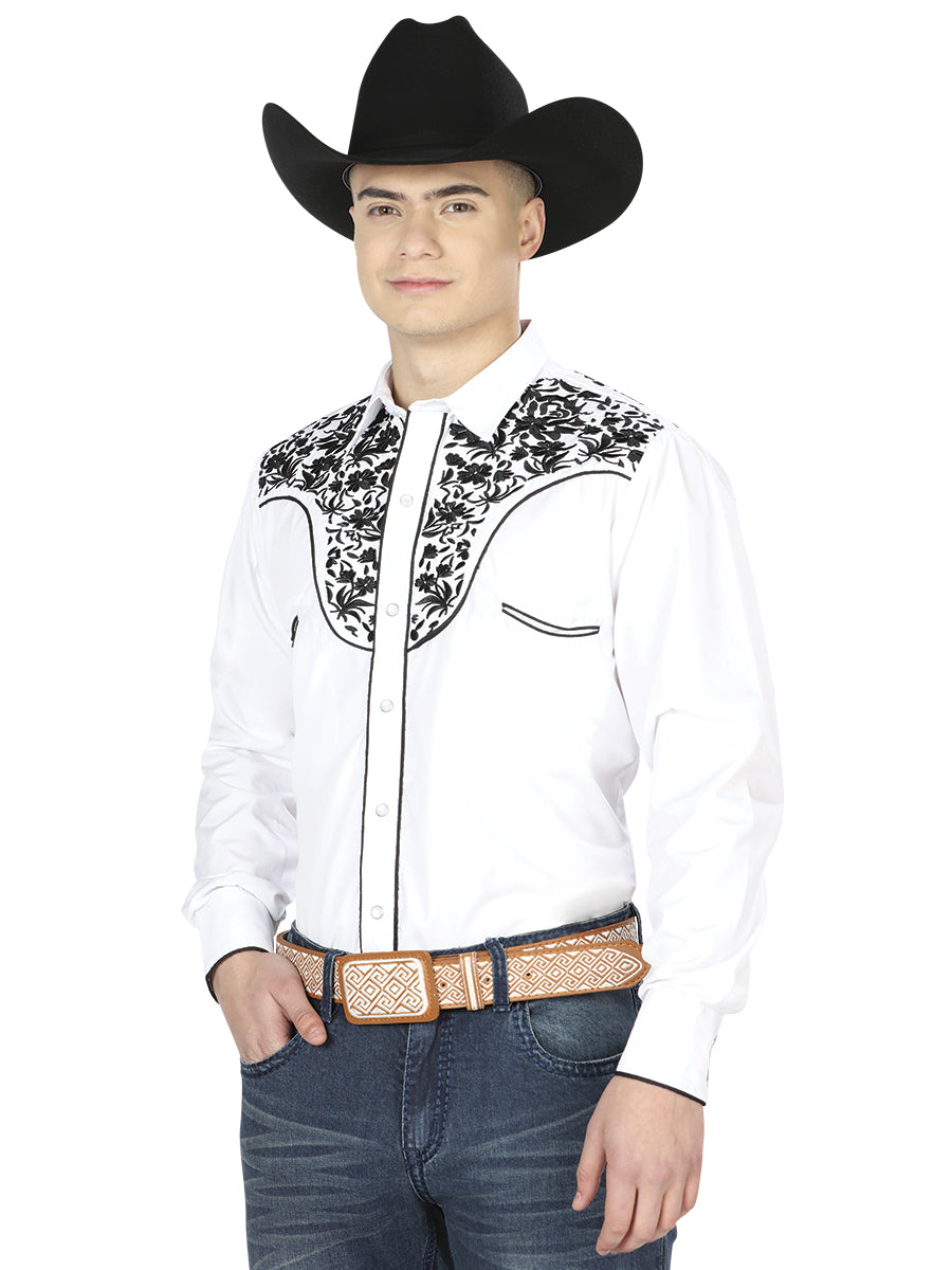 Senor De Los Cielos Embroidery Shirt Black/Silver 44342
