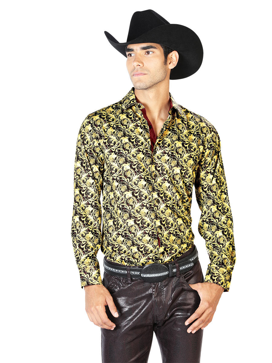 Black And Yellow Casual Long Sleeve Shirt