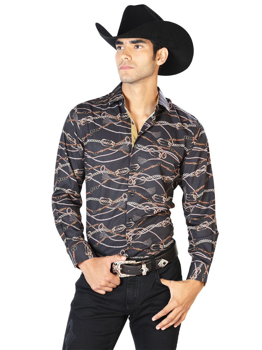 Black Gold Casual Long Sleeve Shirt Mod. 43545