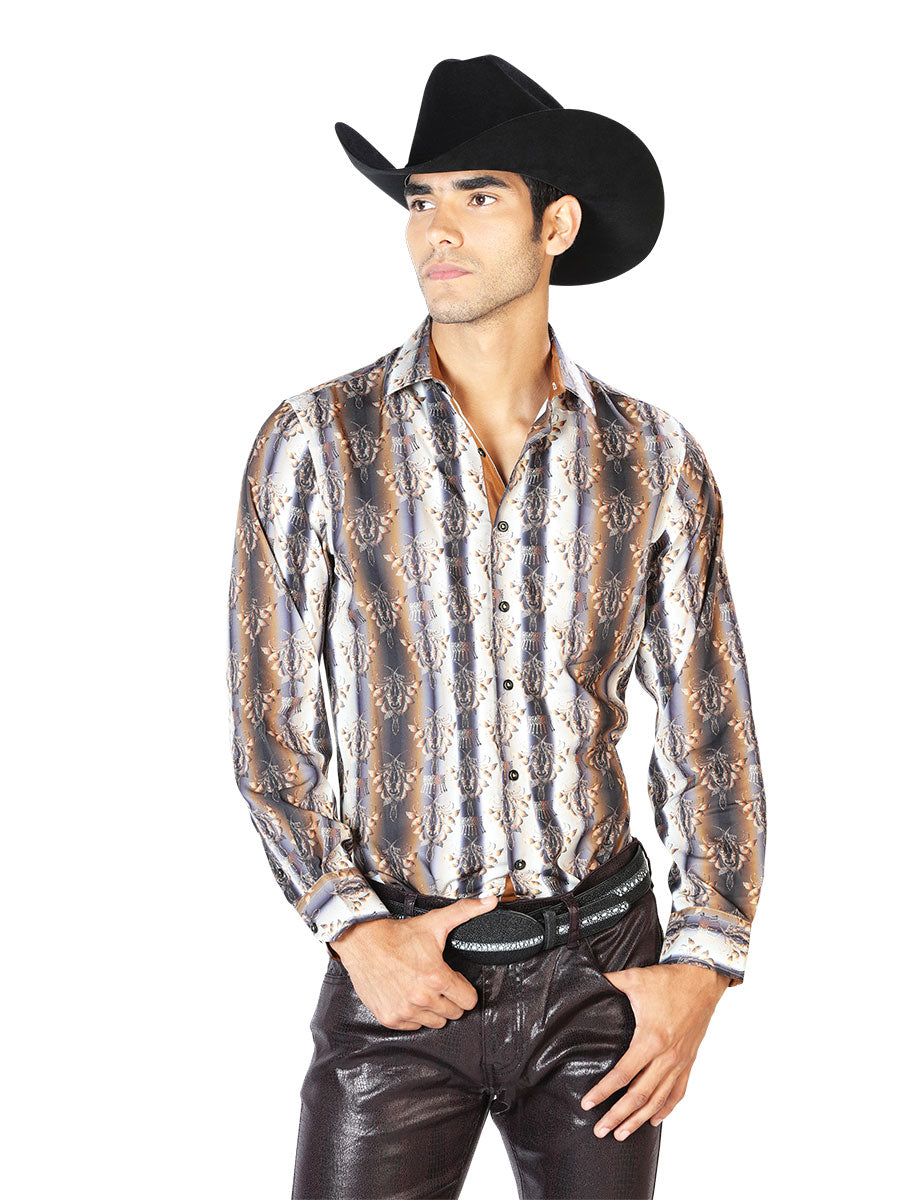 Black And Brown Casual Long Sleeve Shirt