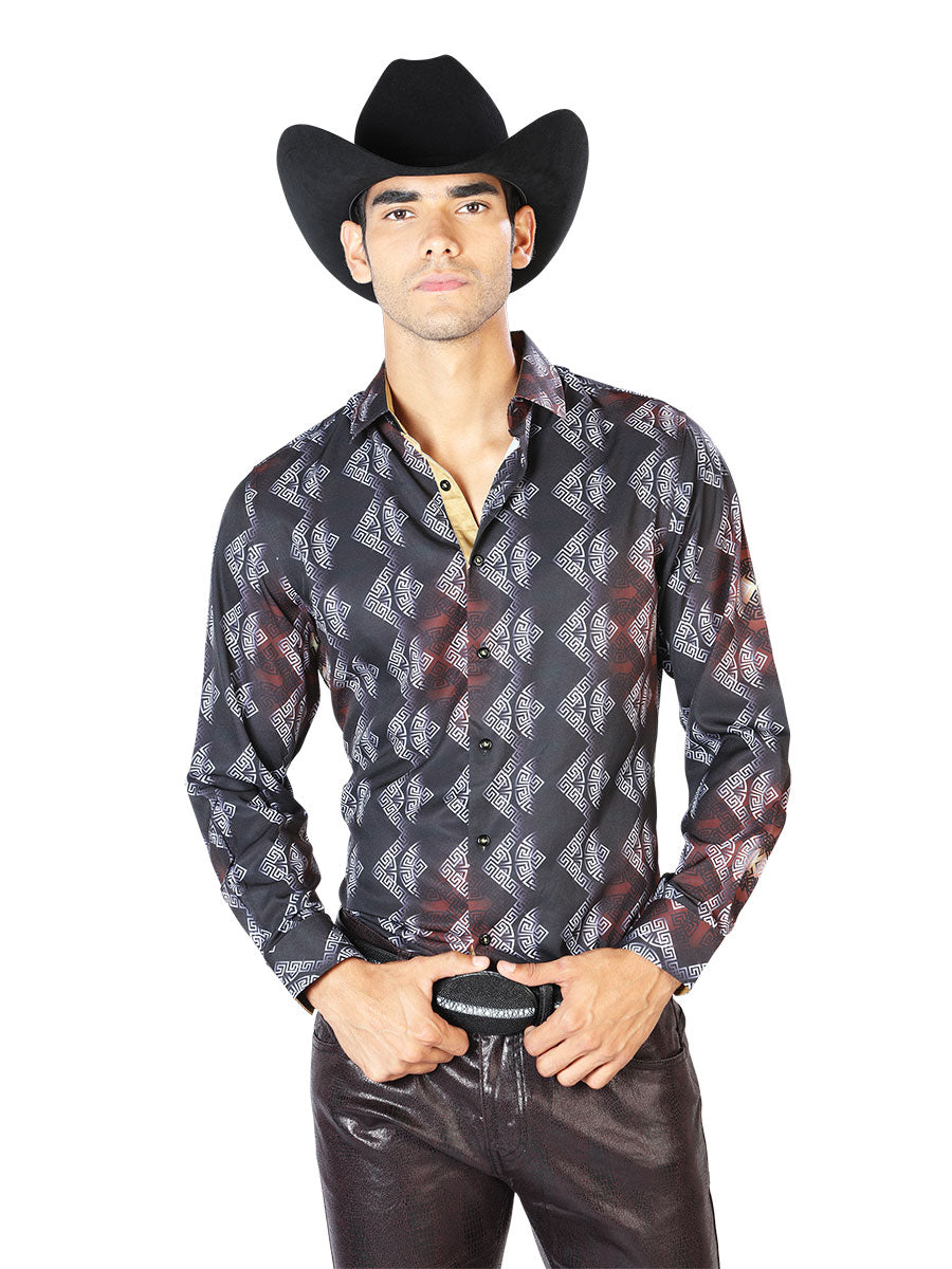 Black And Gray Casual Long Sleeve Shirt Mod. 43548
