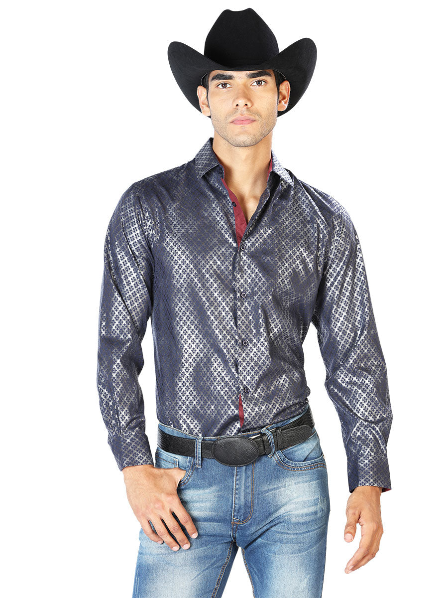 Navy Casual Long Sleeve Shirt Mod. 43573