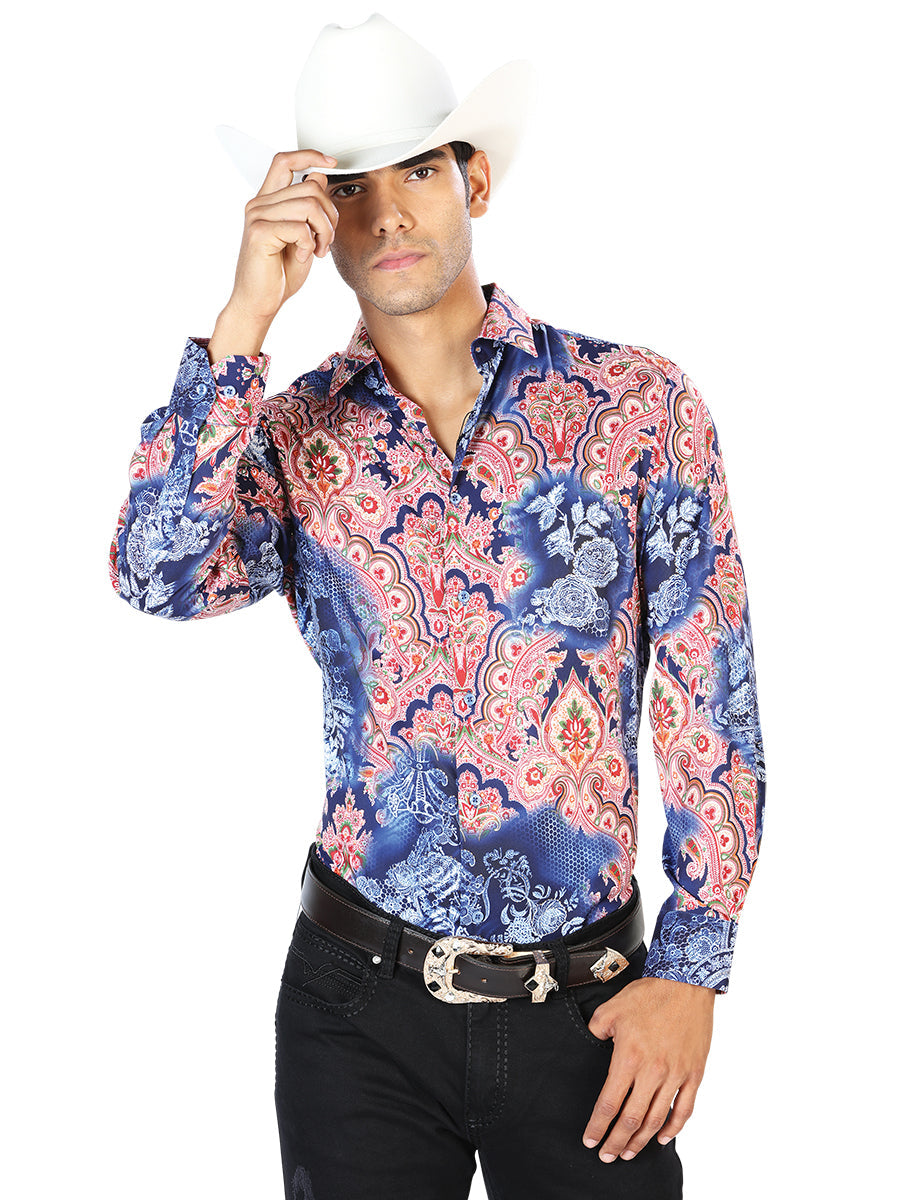 Navy Casual Long Sleeve Shirt Mod. 43580