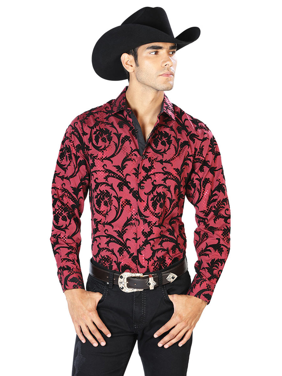 Dark Wine Casual Long Sleeve Shirt