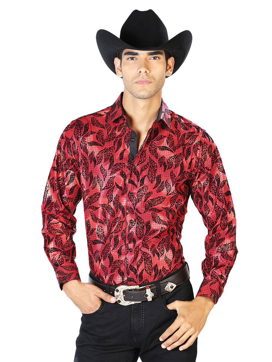 Wine Casual Long Sleeve Shirt Mod. 43588