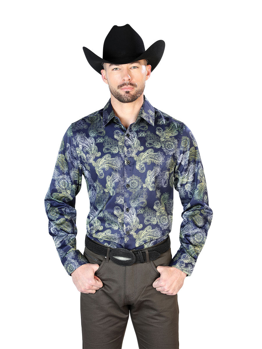 Blue Casual Long Sleeve Shirt Mod. 43666