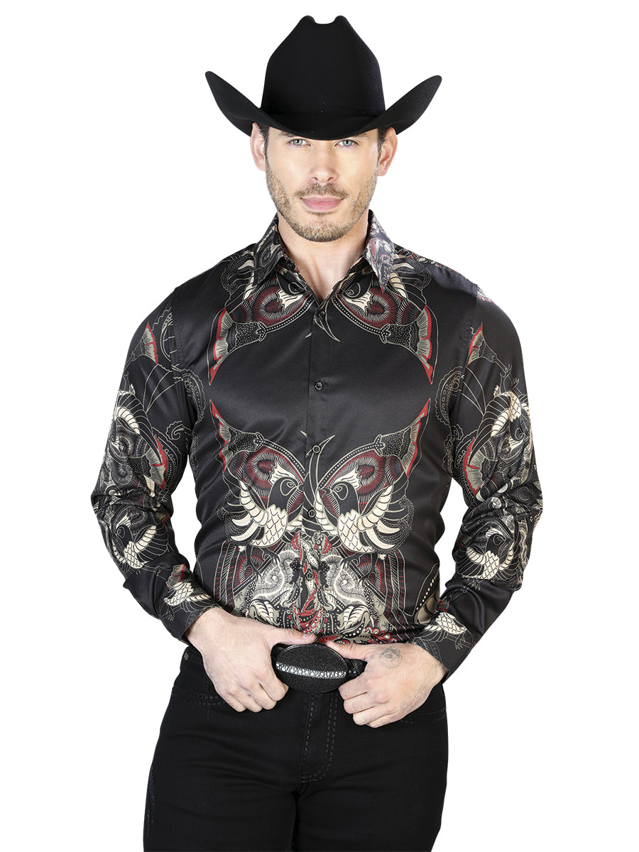 Black Casual Long Sleeve Shirt Mod. 43669