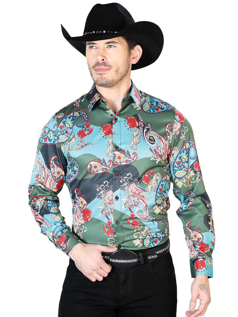 Green Casual Long Sleeve Shirt