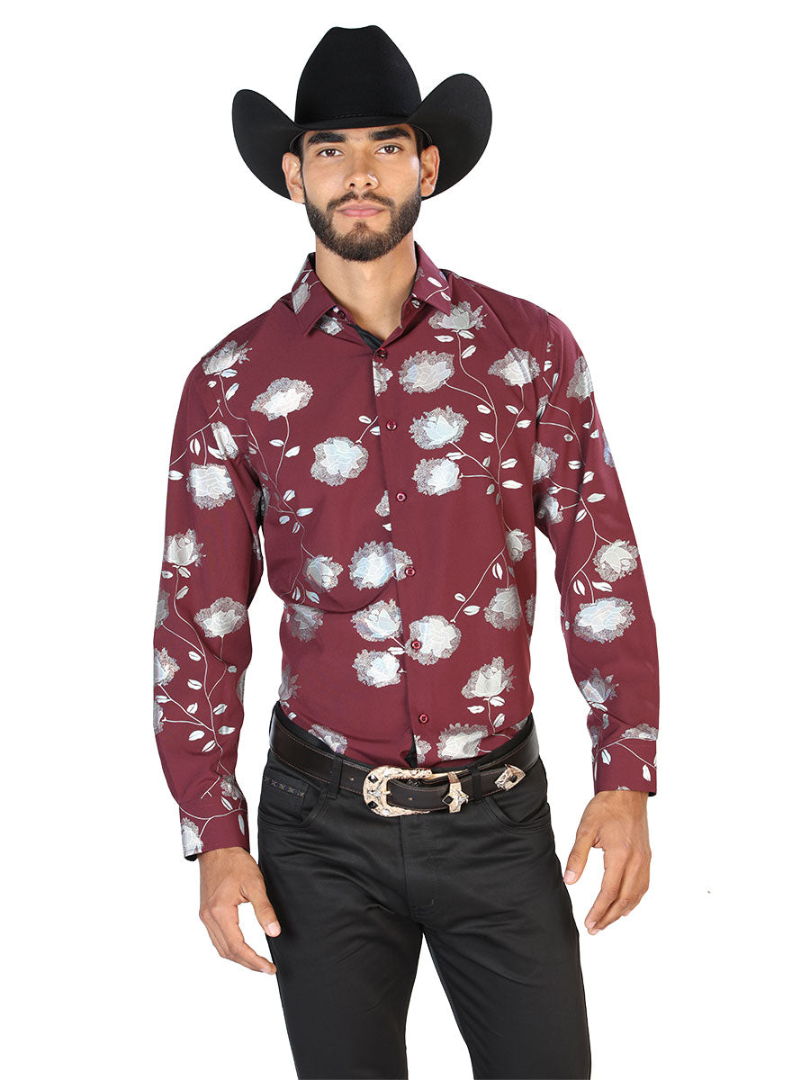Wine Casual Long Sleeve Shirt Mod. 43776