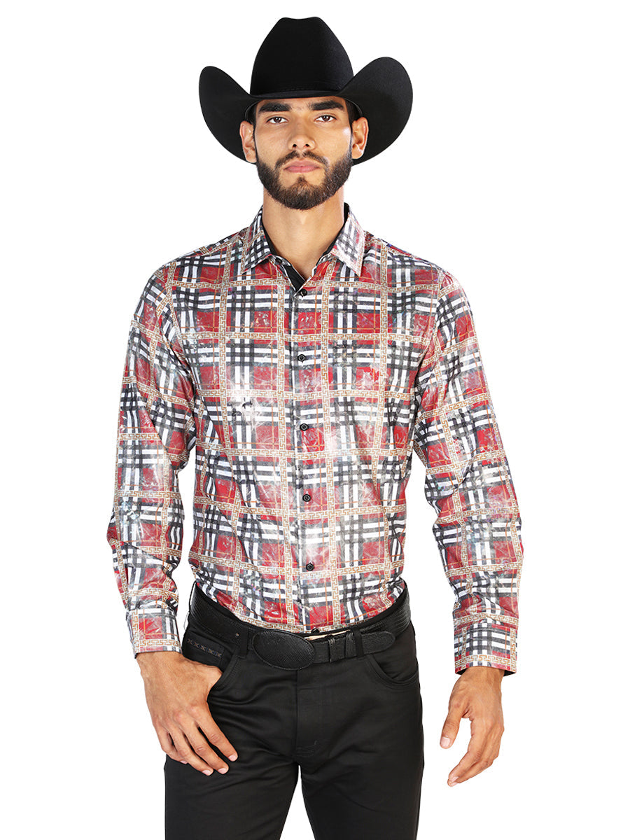 Red Checker Casual Long Sleeve Shirt