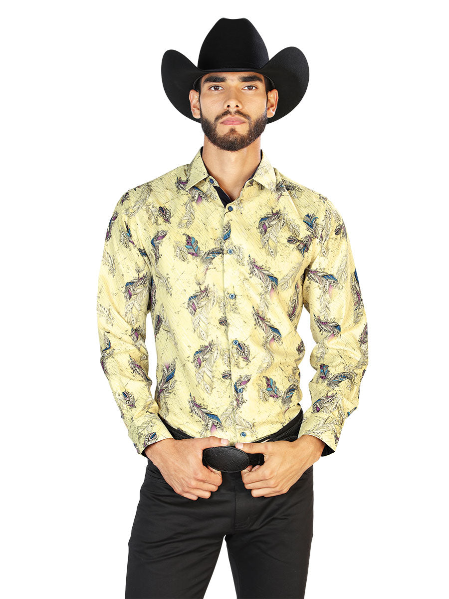 Yellow Casual Long Sleeve Shirt Mod. 43824