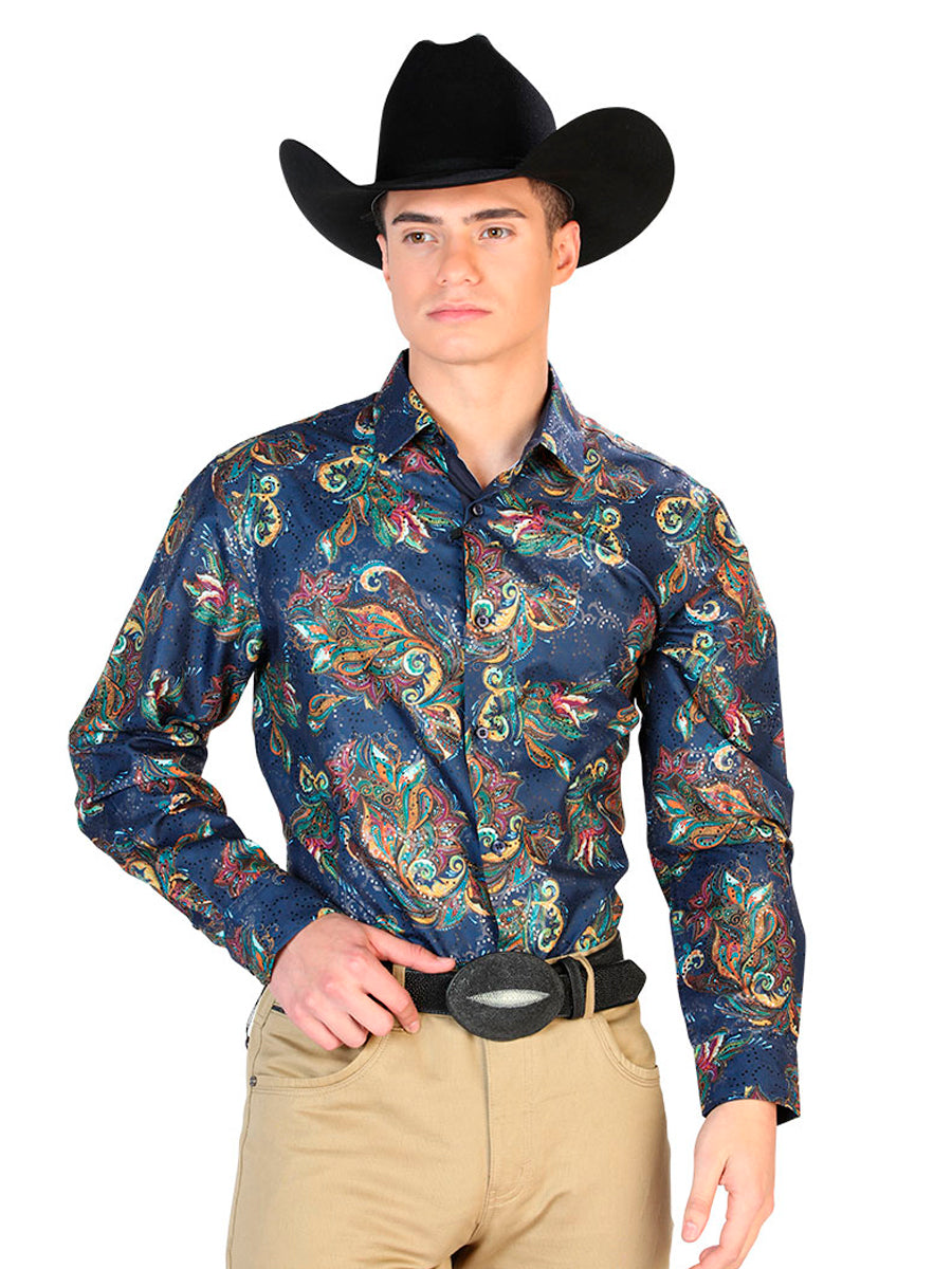 Blue Multicolor Casual Long Sleeve Shirt