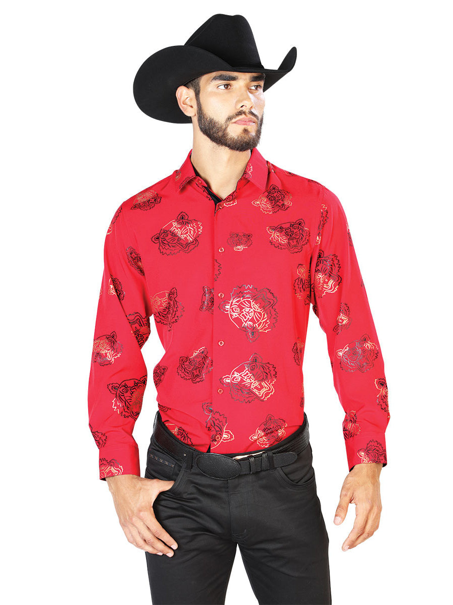 Red Casual Long Sleeve Shirt Mod. 43840