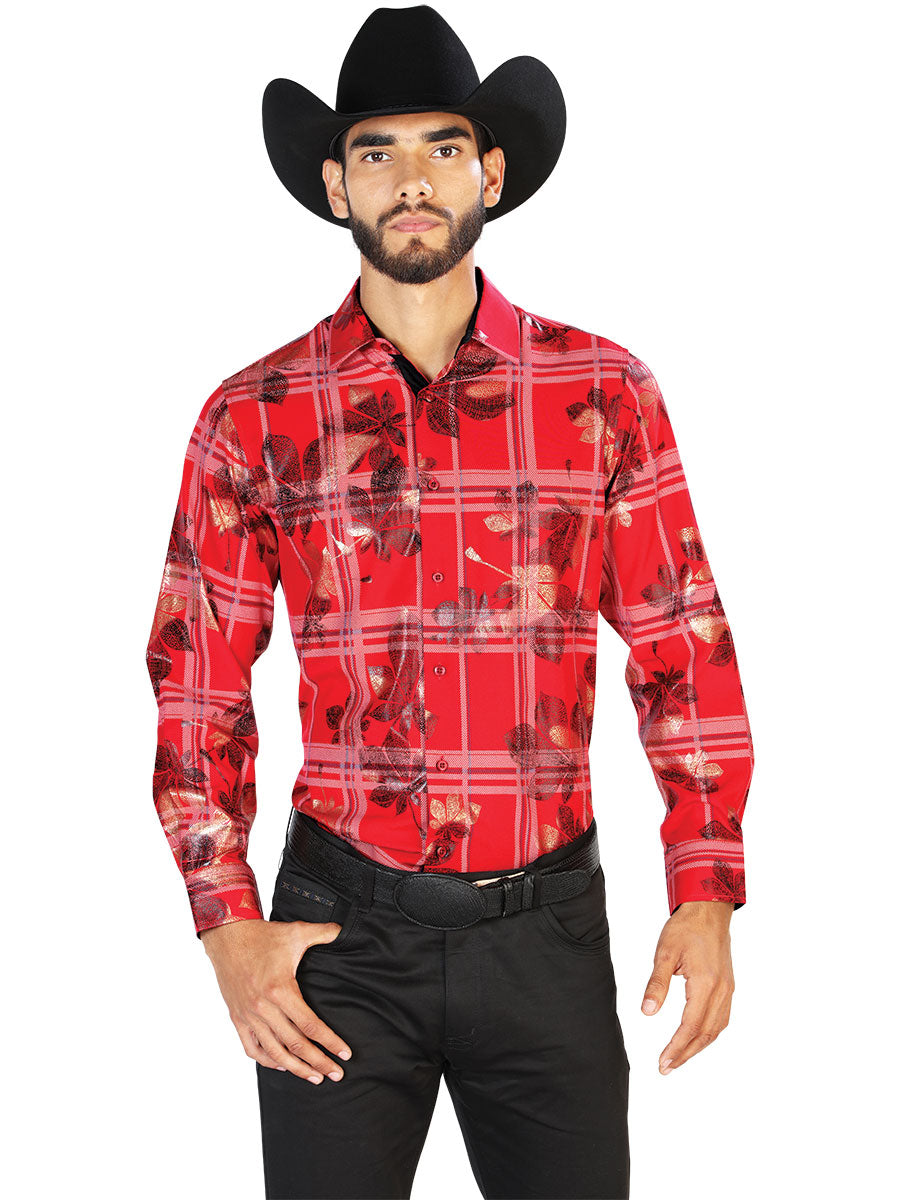 Red Casual Long Sleeve Shirt Mod. 43844