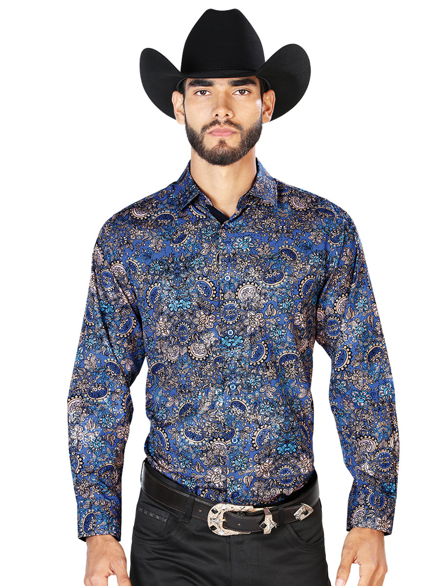 Navy Blue Casual Long Sleeve Shirt Mod. 43860