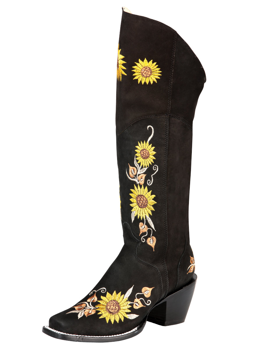 High Womens Western Boot Black/ Sunflowers Mod. 43914