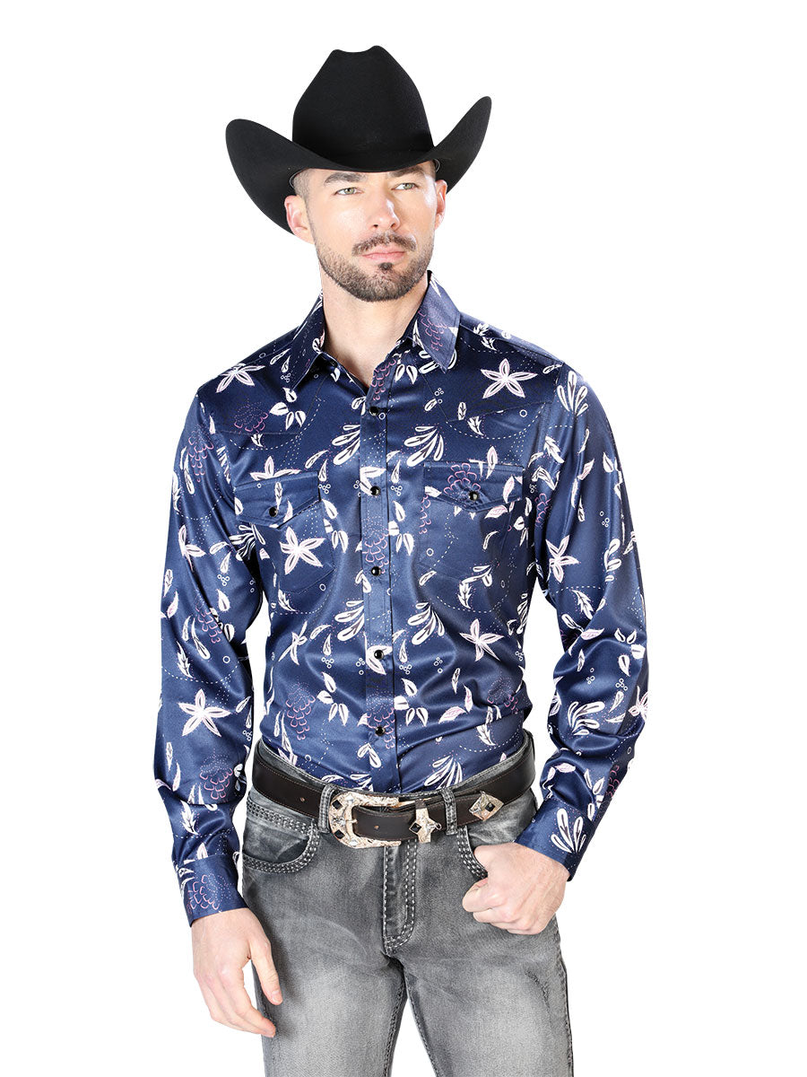 Blue Casual Long Sleeve Shirt Mod. 43932