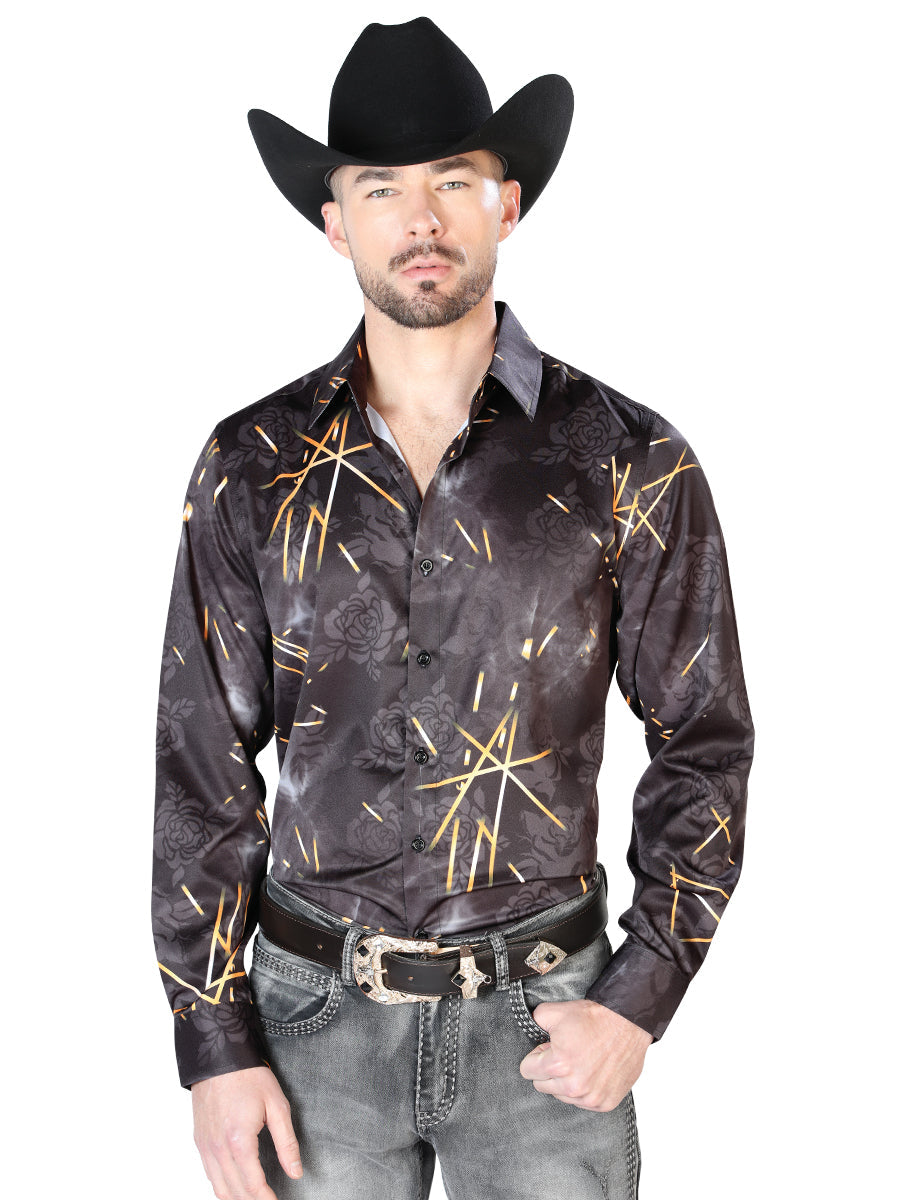 Black Casual Long Sleeve Shirt Mod. 43989