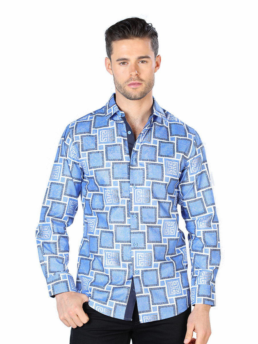 Blue Casual Long Sleeve Shirt Mod. 44004