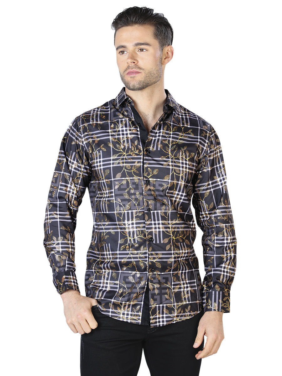 Black Gold Casual Long Sleeve Shirt Mod. 44019