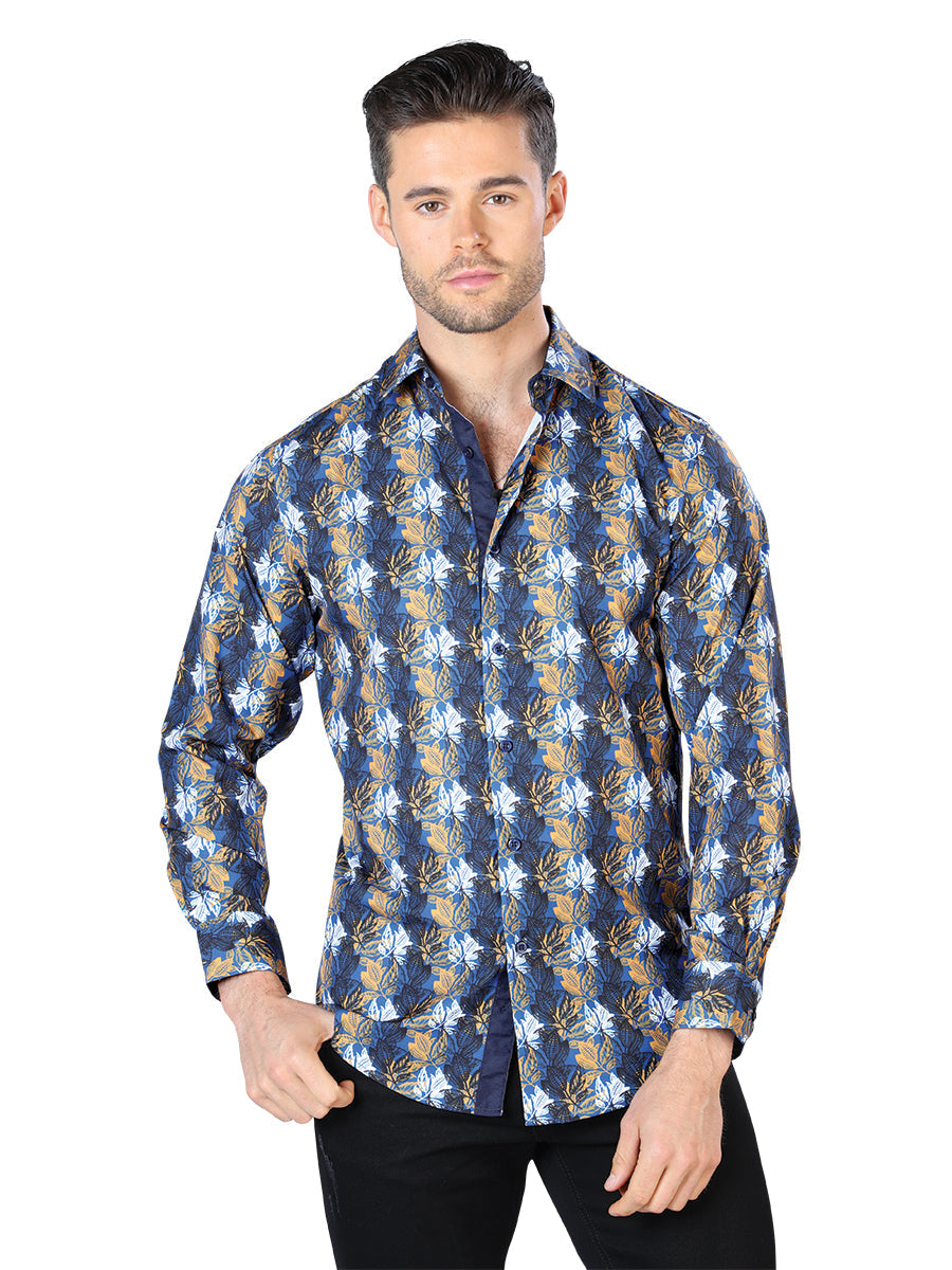 Blue Casual Long Sleeve Shirt Mod. 44046