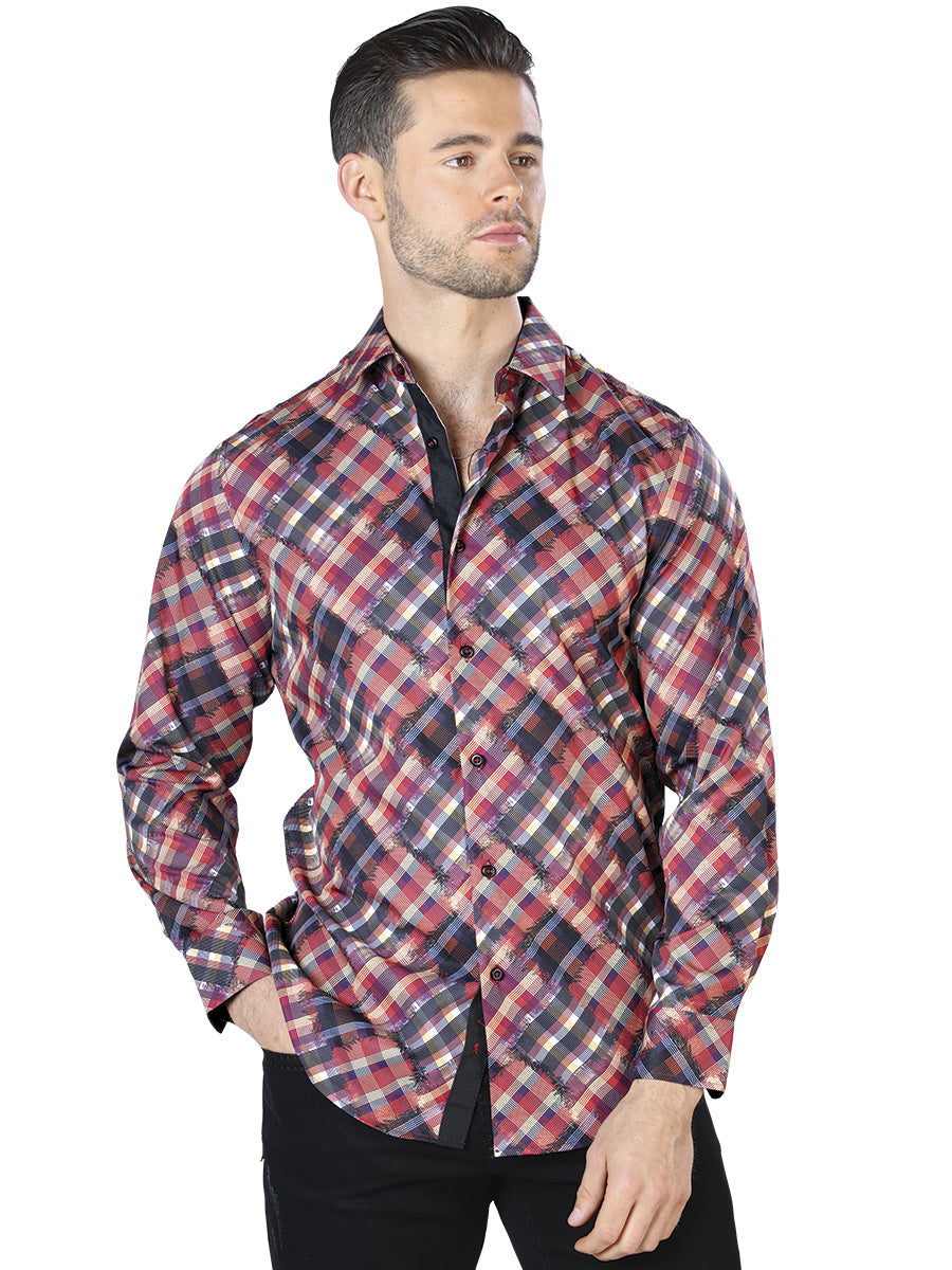 Red Casual Long Sleeve Shirt Mod. 44047