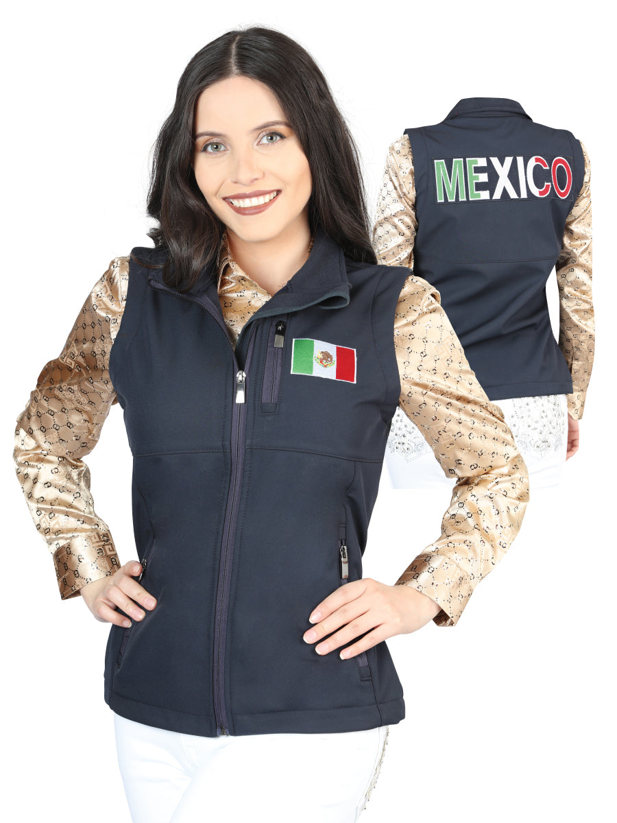Womens Zipper Vest Navy Blue