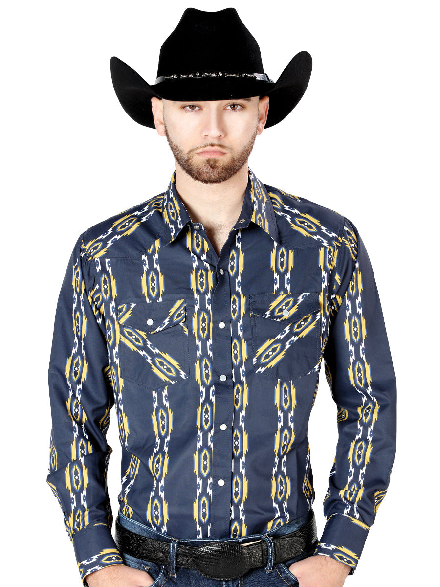 Camisa vaquera azul de manga larga