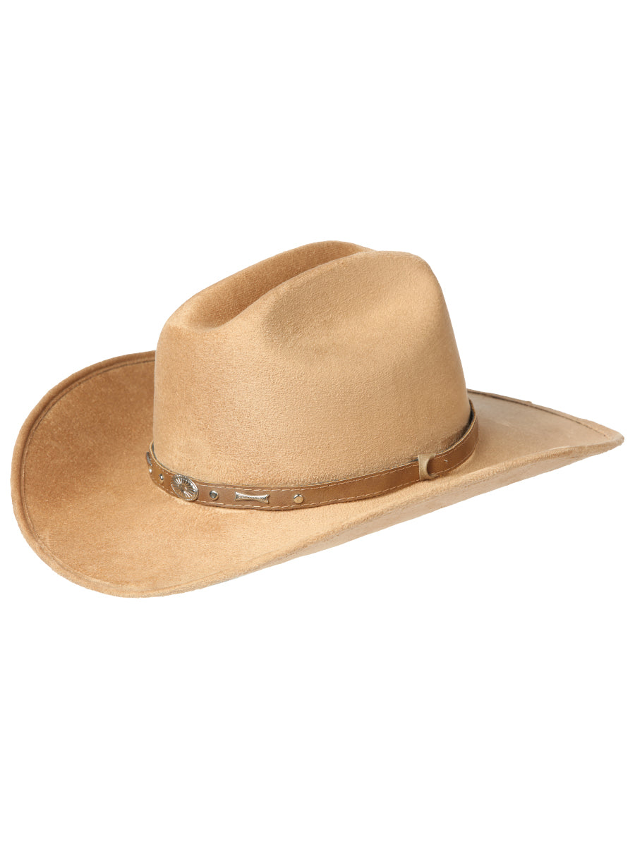 Sombrero occidental de gamuza para niños color camello