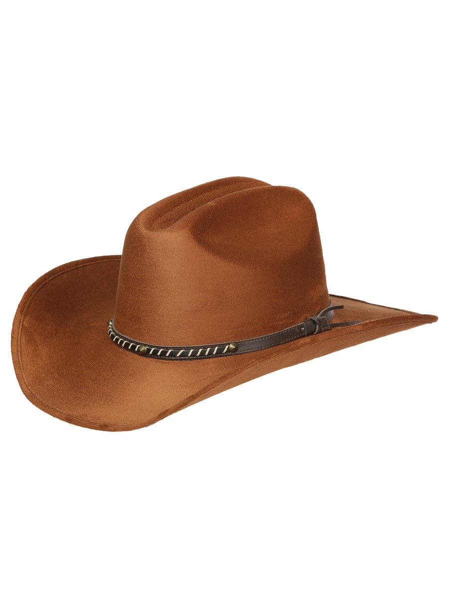 Sombrero occidental de gamuza color tabaco