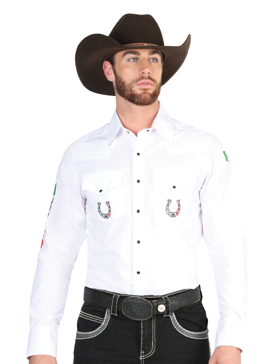 Embroidery Western Shirt White