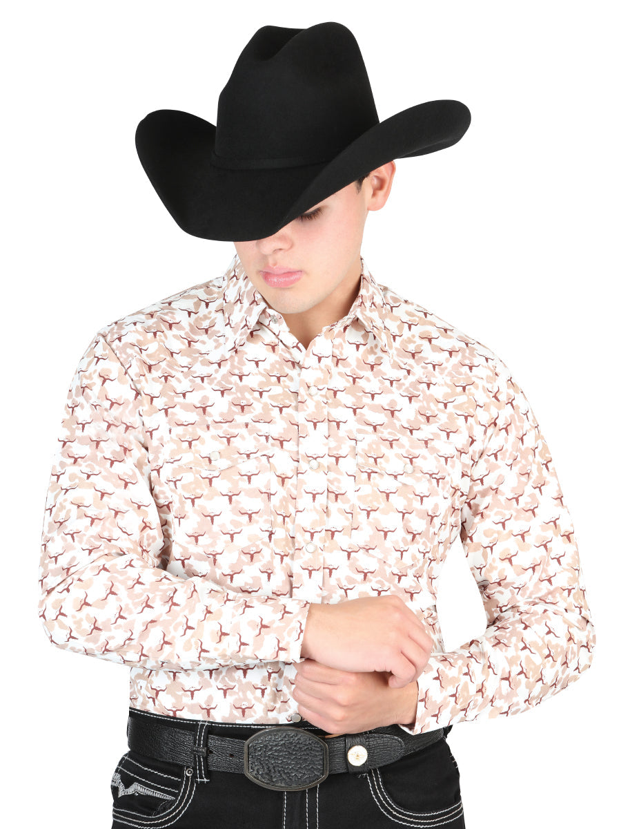 Men's Western Shirt Beige