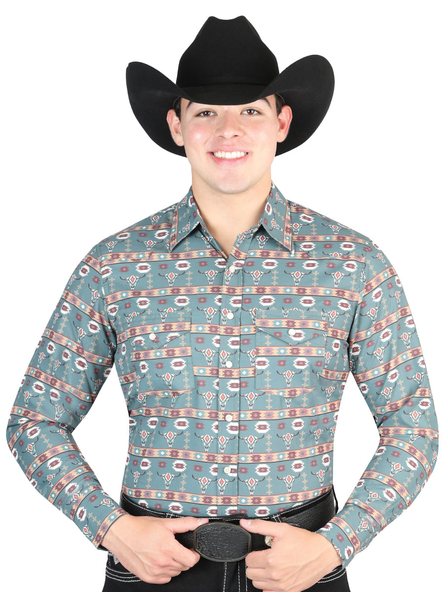 Camisa vaquera verde oscuro