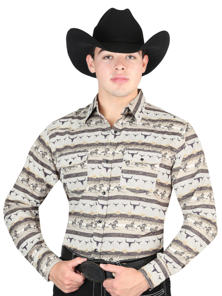 Camisa vaquera beige