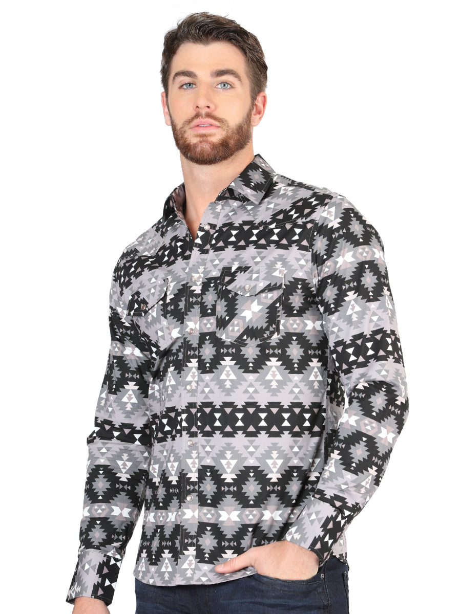 Casual Long-Sleeve Shirt by El General Black Mod. 44397