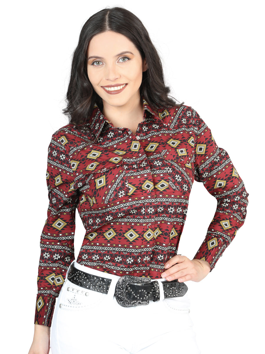 Casual Long-Sleeve Shirt by El General Burgundy