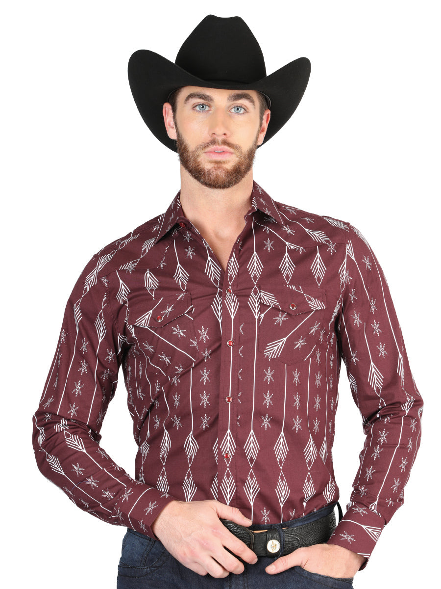 Casual Long-Sleeve Shirt El General Burgundy