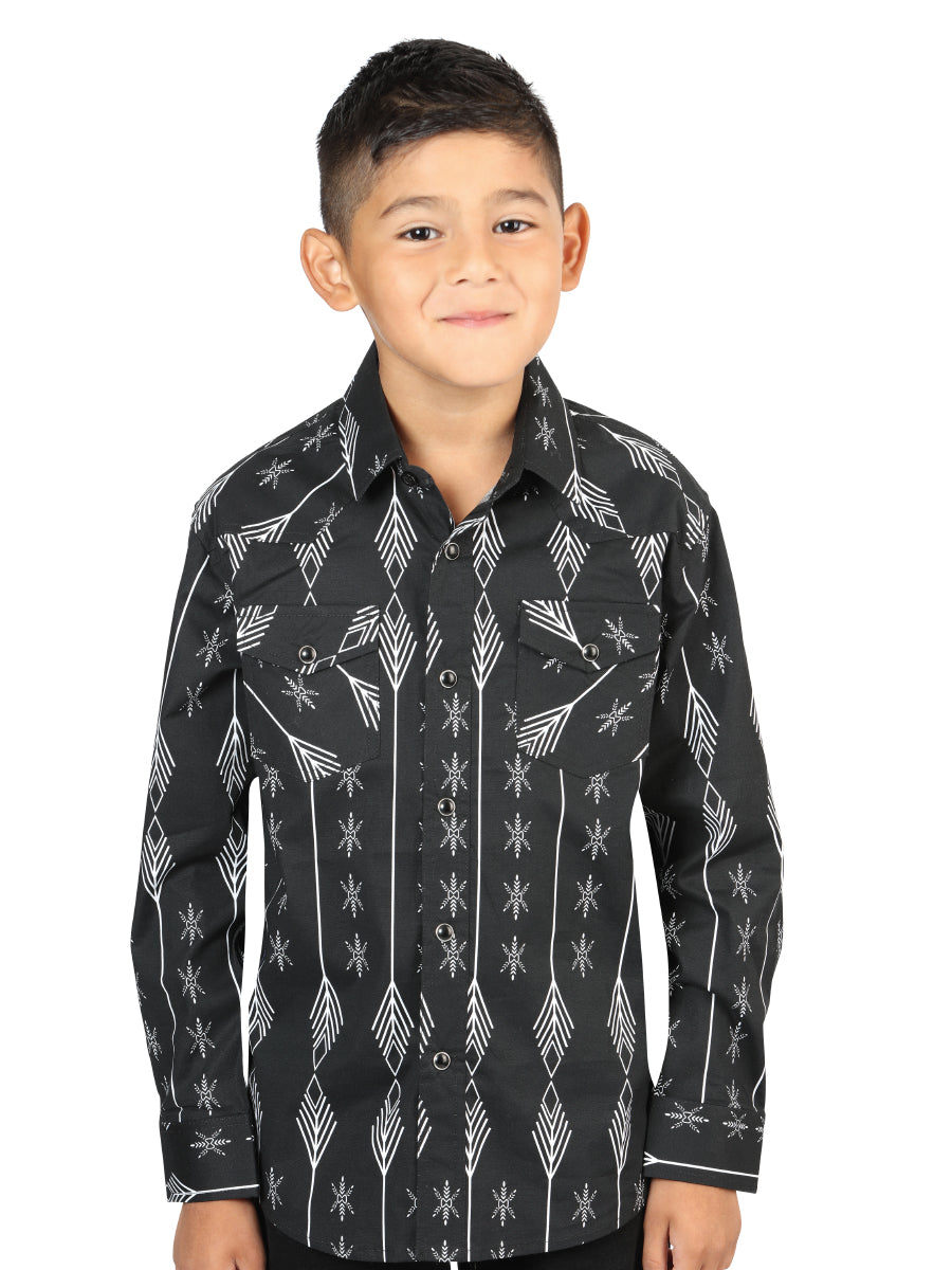 Camisa informal de manga larga en blanco y negro, mod. 44439