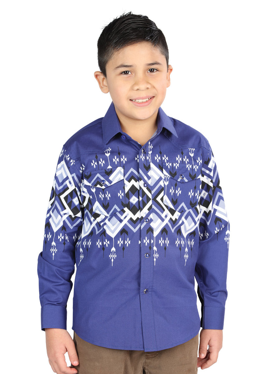 Camisa casual de manga larga de Blue Mod. 44464