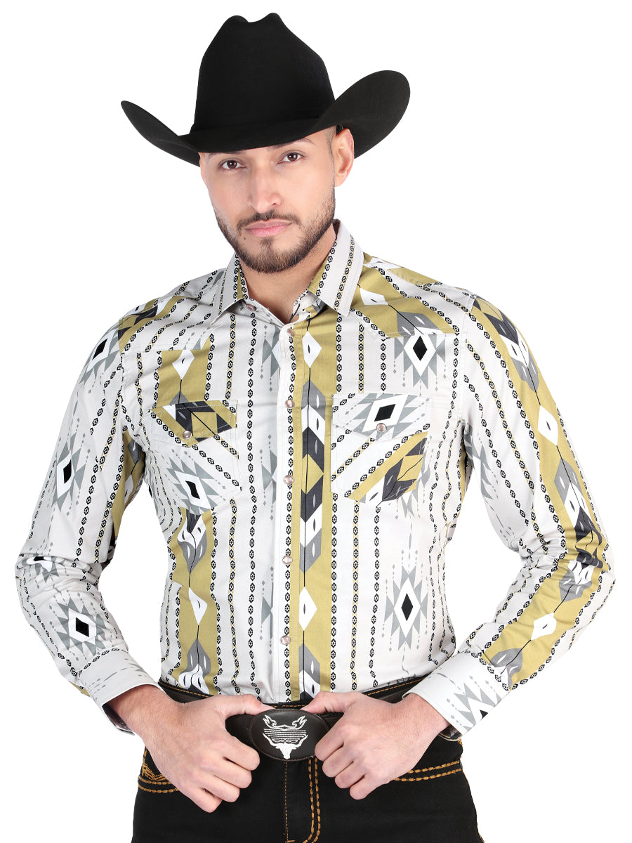 Camisa informal de manga larga - Gris