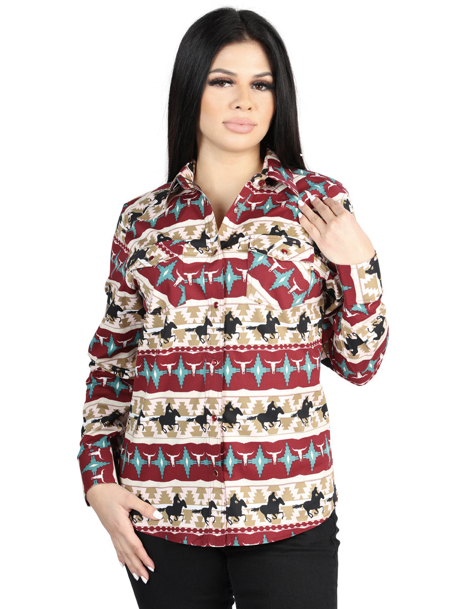 Black/Gold Casual Long-Sleeve Shirt - Burgandy