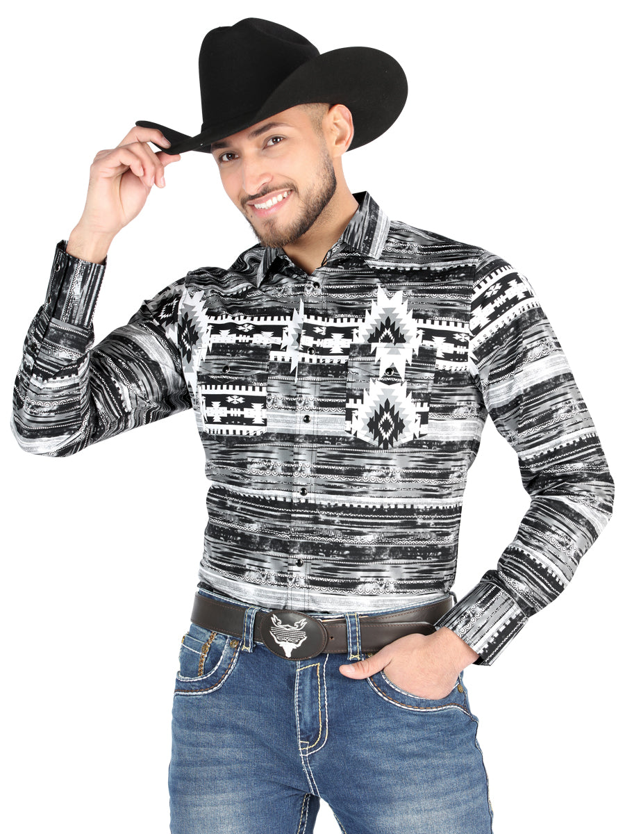 Casual Long Sleeve Shirt - Gray